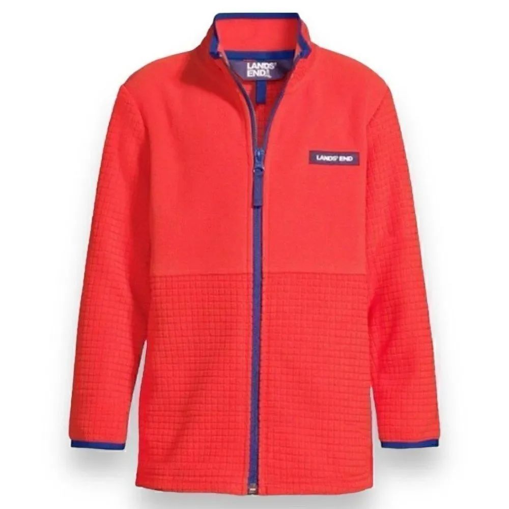 Lands’ End Grid Fleece Zip Up Jacket
